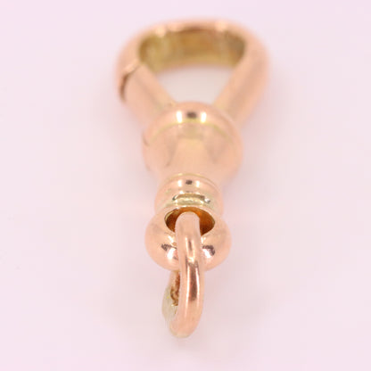 Antique 9k Rose Gold Albert Dog Clip Clasp Charm Pendant Holder Jewellery