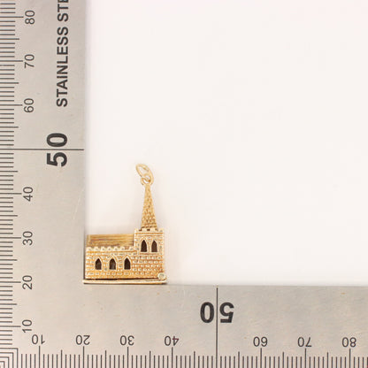 Vintage 9ct Hallmarked Gold Opening Church Wedding Charm Marriage Pendant Gift