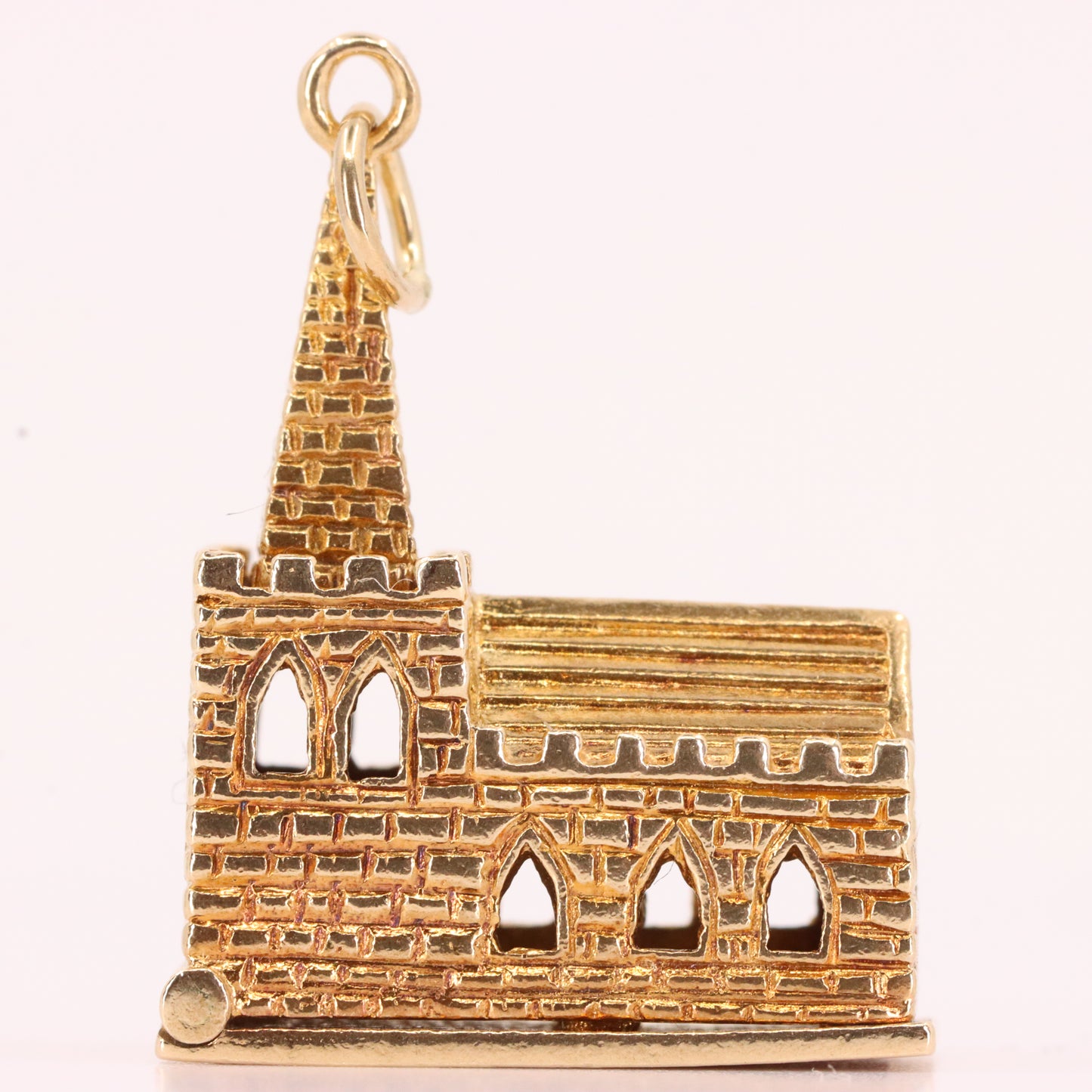 Vintage 9ct Hallmarked Gold Opening Church Wedding Charm Marriage Pendant Gift