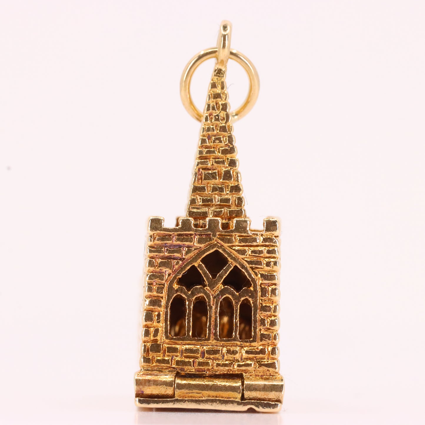 Vintage 9ct Hallmarked Gold Opening Church Wedding Charm Marriage Pendant Gift