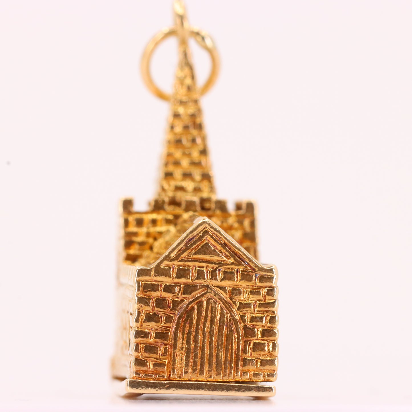 Vintage 9ct Hallmarked Gold Opening Church Wedding Charm Marriage Pendant Gift