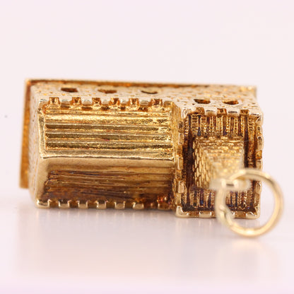 Vintage 9ct Hallmarked Gold Opening Church Wedding Charm Marriage Pendant Gift