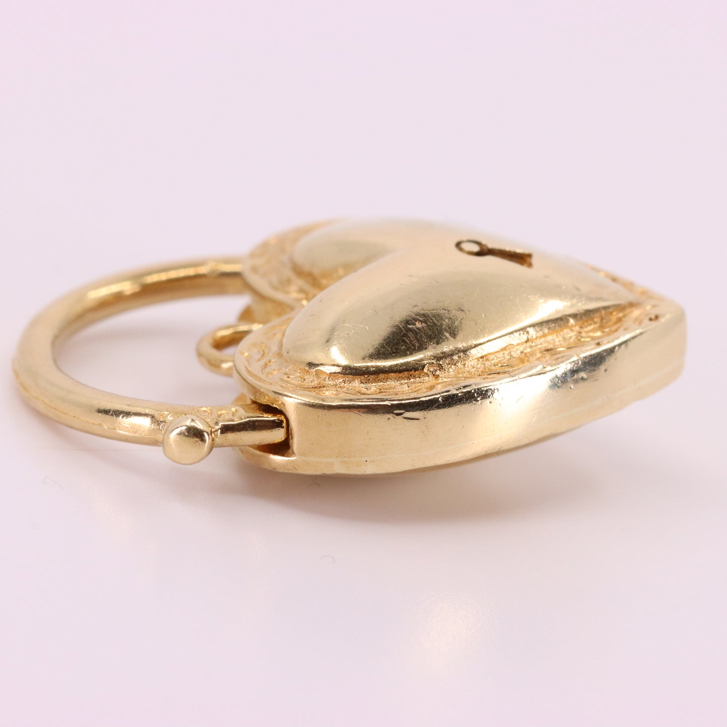 Vintage 9ct Yellow Gold Heart Padlock Charm Pendant Love Token Necklace Gift
