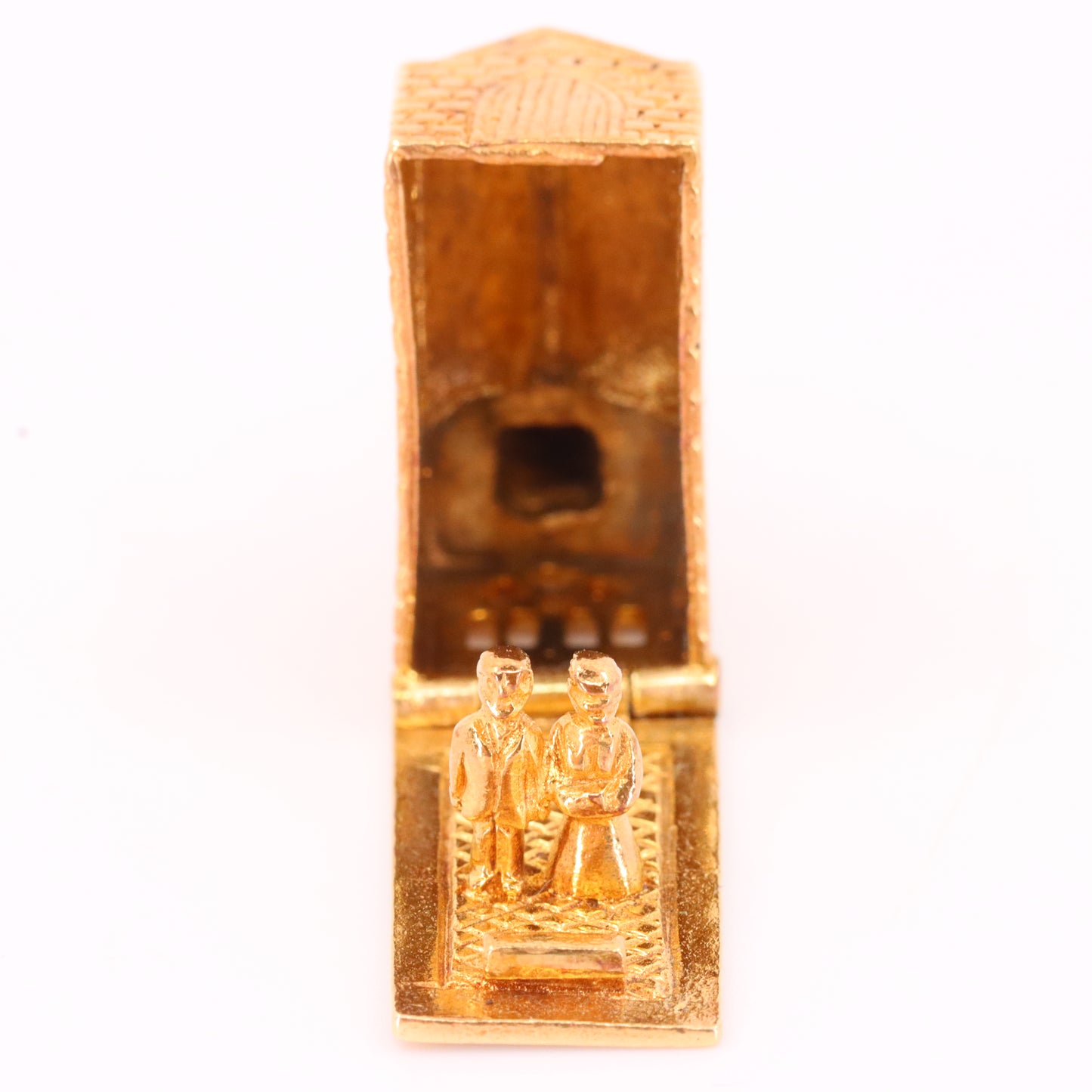 Vintage 9ct Hallmarked Gold Opening Church Wedding Charm Marriage Pendant Gift