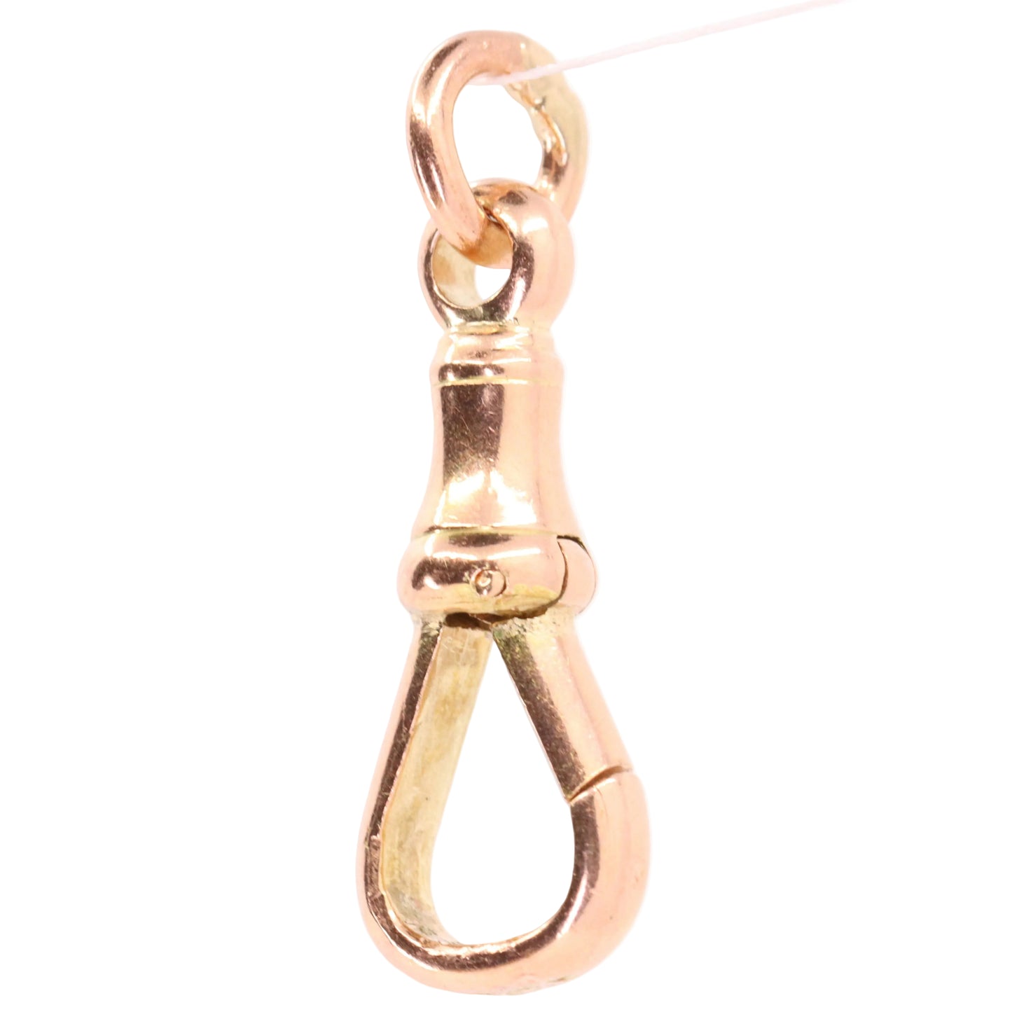 Antique 9k Rose Gold Albert Dog Clip Clasp Charm Pendant Holder Jewellery
