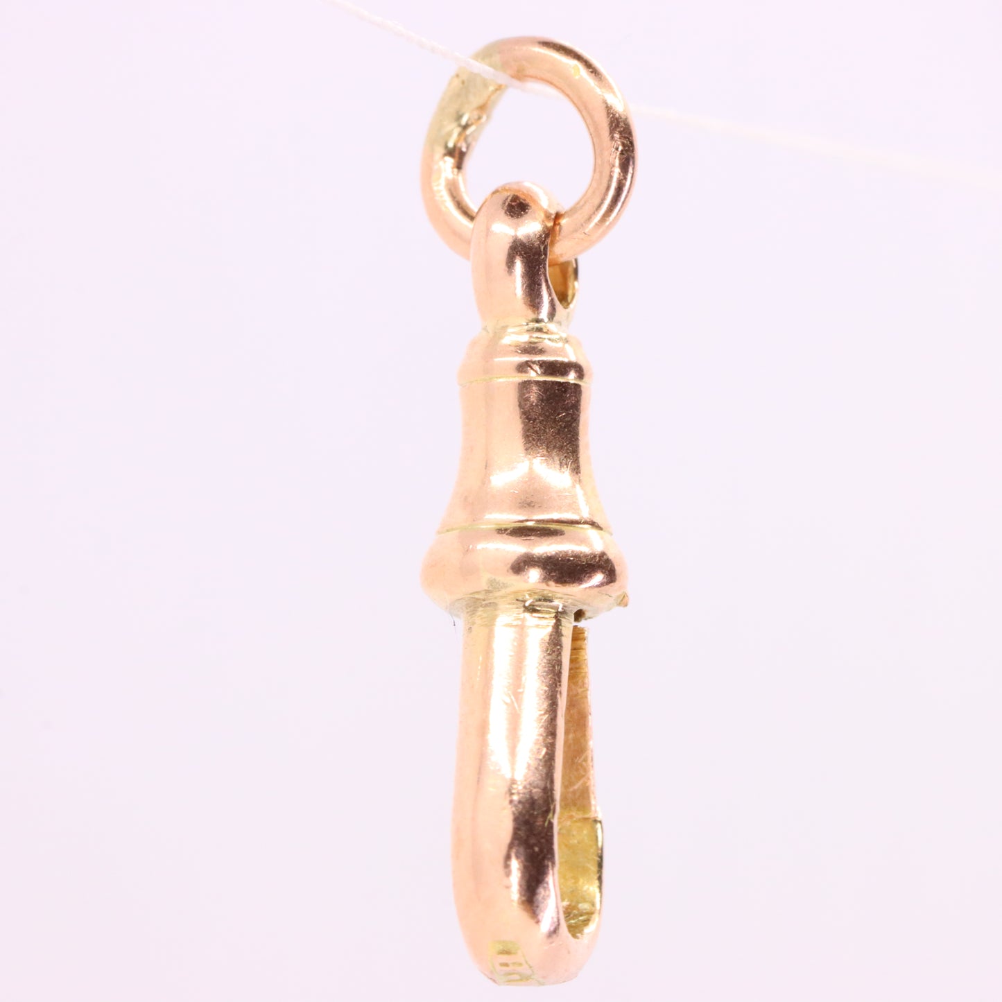 Antique 9k Rose Gold Albert Dog Clip Clasp Charm Pendant Holder Jewellery
