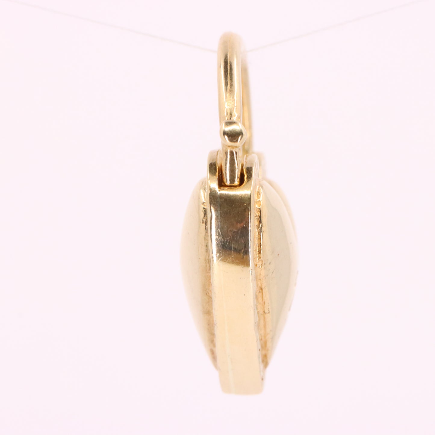 Vintage 9ct Yellow Gold Heart Padlock Charm Pendant Love Token Necklace Gift