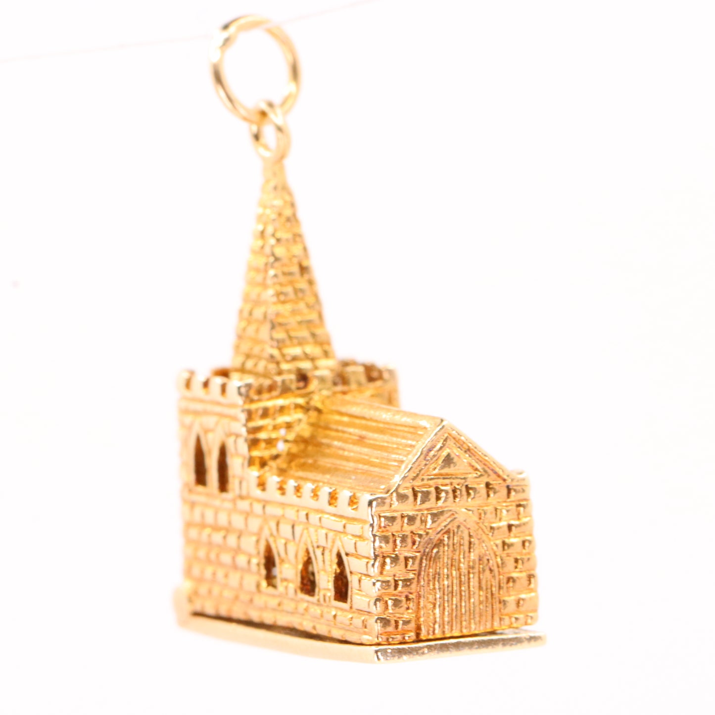 Vintage 9ct Hallmarked Gold Opening Church Wedding Charm Marriage Pendant Gift