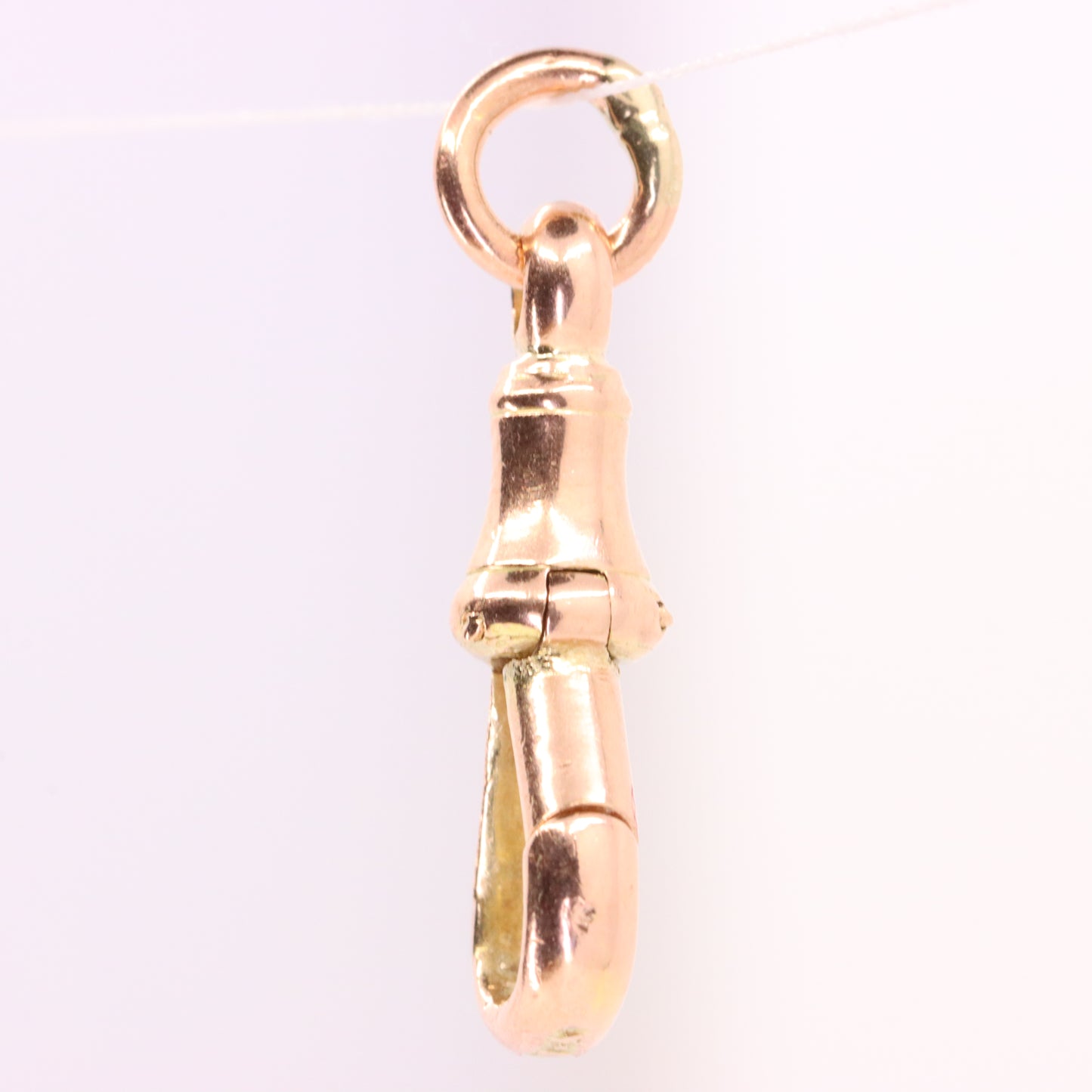Antique 9k Rose Gold Albert Dog Clip Clasp Charm Pendant Holder Jewellery