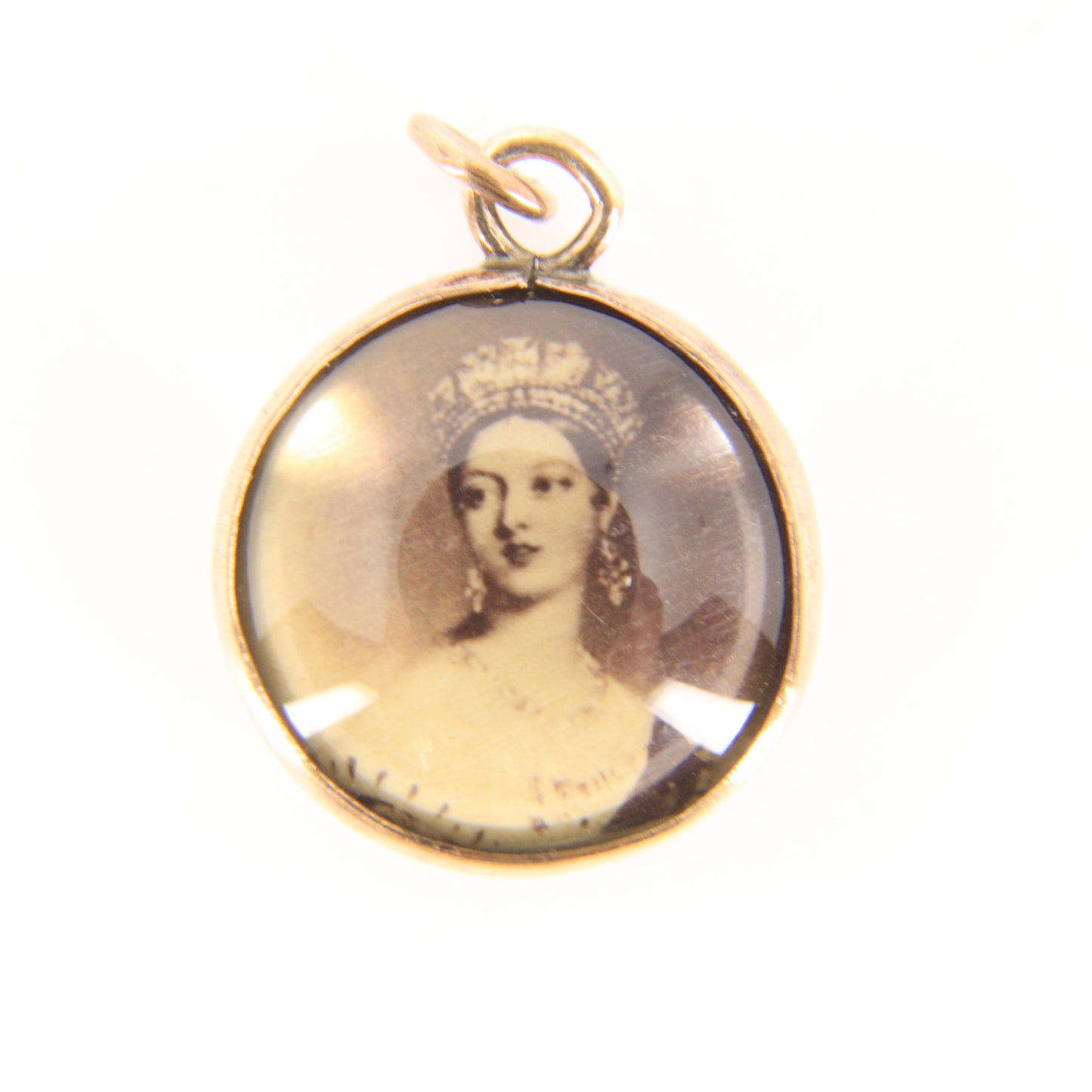 Antique 9ct Gold Queen Victoria Portrait Double Sided Pendant Charm