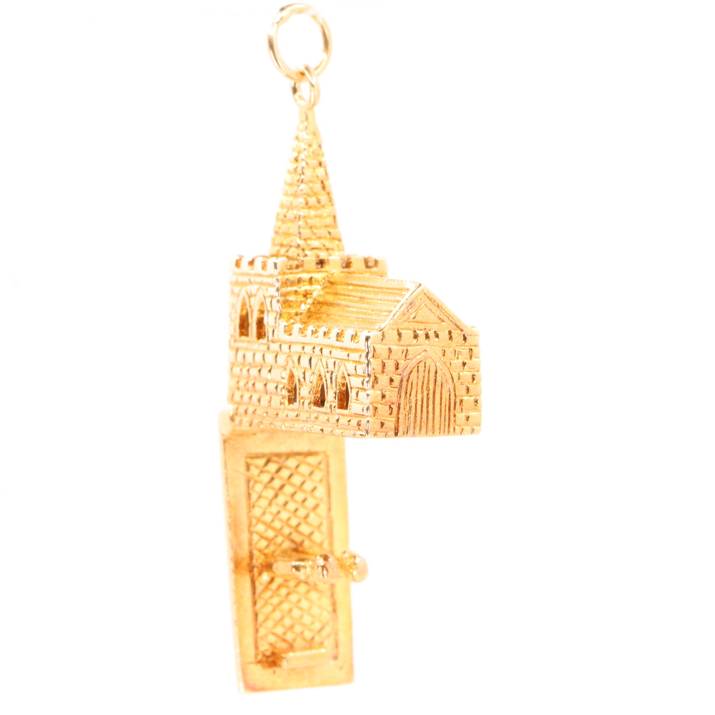 Vintage 9ct Hallmarked Gold Opening Church Wedding Charm Marriage Pendant Gift