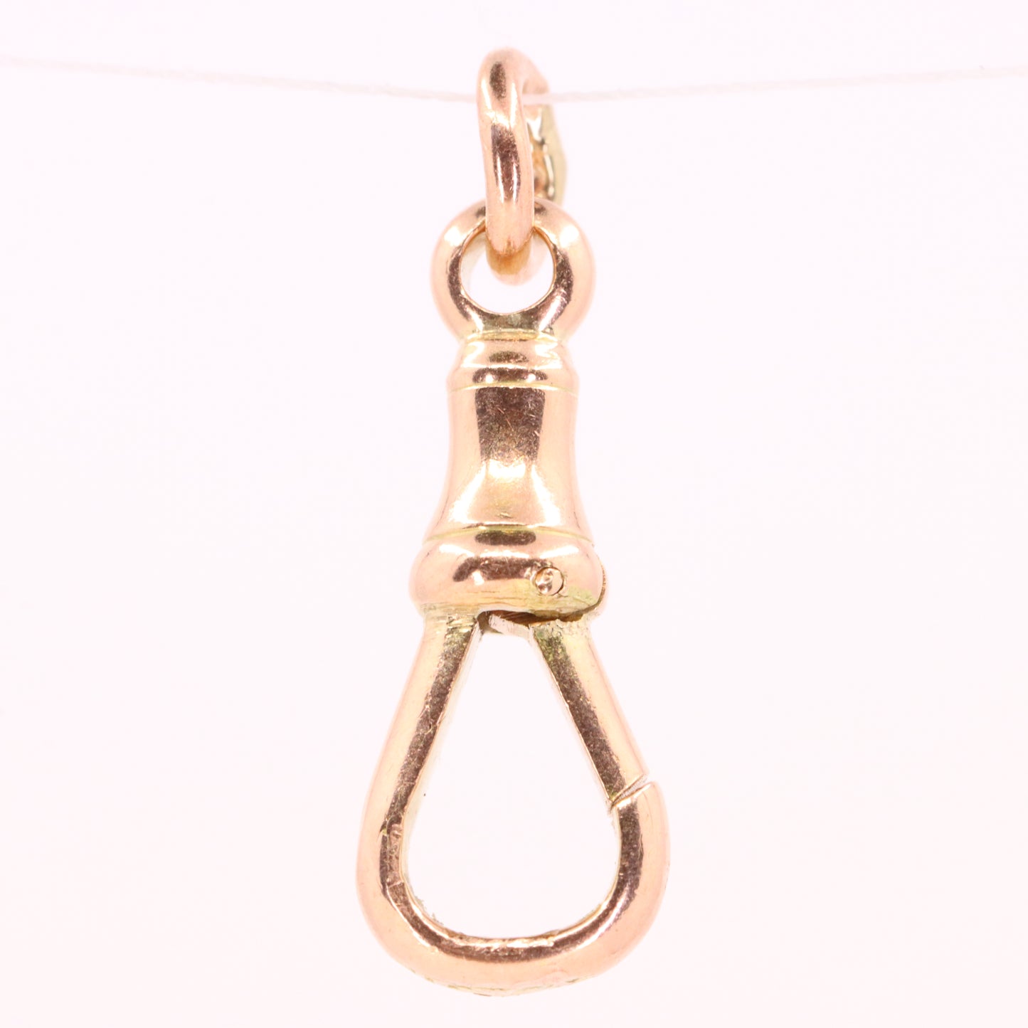 Antique 9k Rose Gold Albert Dog Clip Clasp Charm Pendant Holder Jewellery
