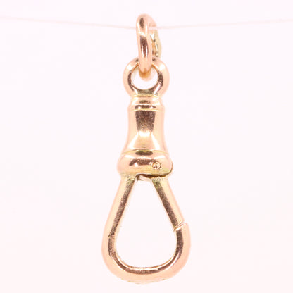 Antique 9k Rose Gold Albert Dog Clip Clasp Charm Pendant Holder Jewellery