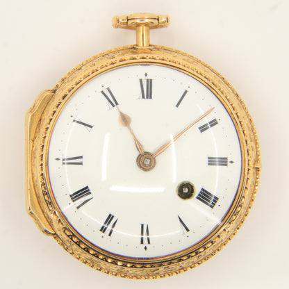 Antique 22ct Gold Verge Pocket Watch William Story London 1768 Skeletonized