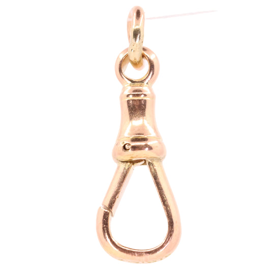 Antique 9k Rose Gold Albert Dog Clip Clasp Charm Pendant Holder Jewellery