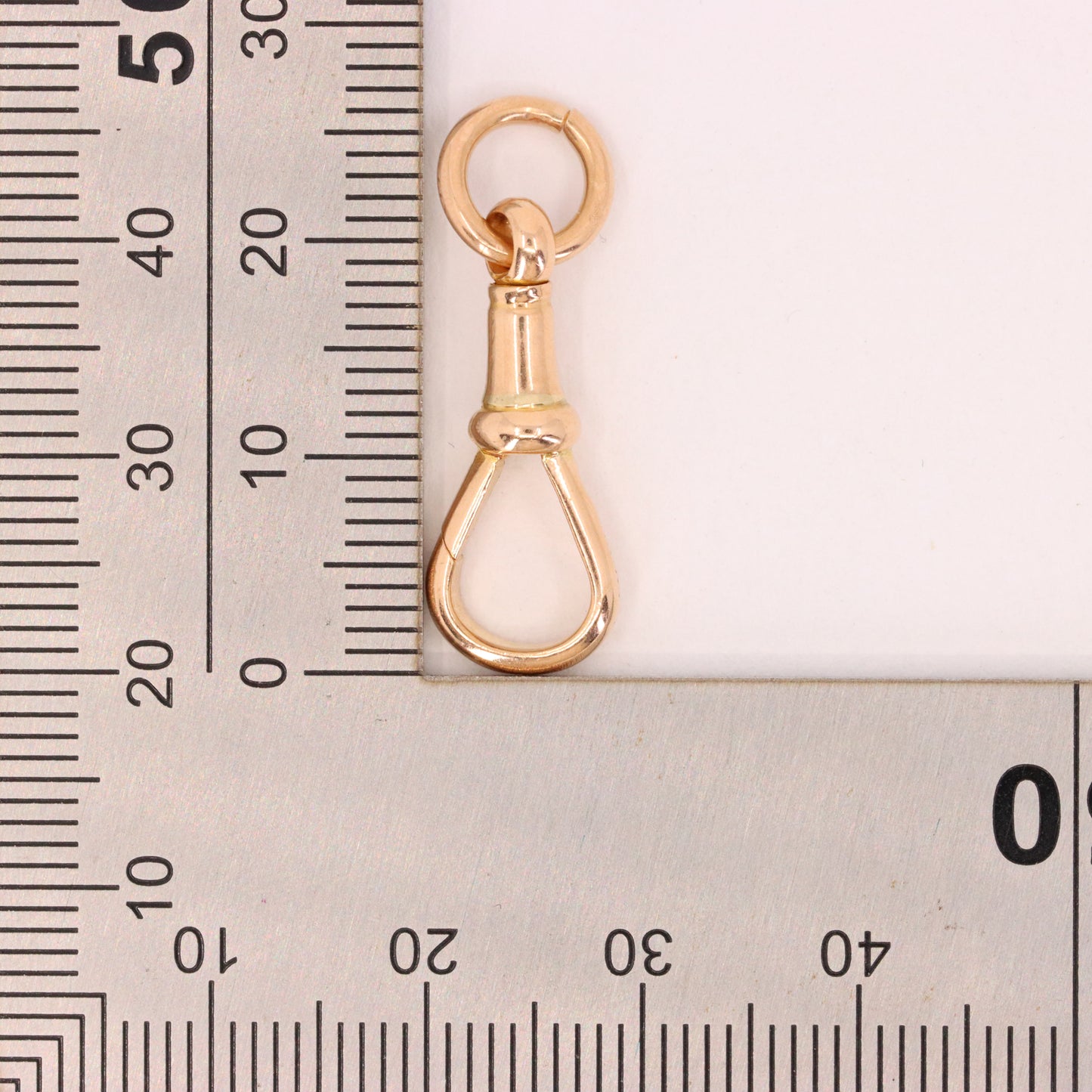 Large Antique 9ct Rose Gold Albert Dog Clip Clasp Charm Pendant Holder