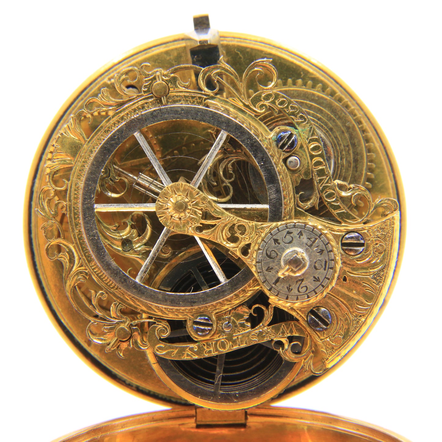 Antique 22ct Gold Verge Pocket Watch William Story London 1768 Skeletonized