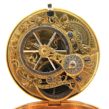 Antique 22ct Gold Verge Pocket Watch William Story London 1768 Skeletonized