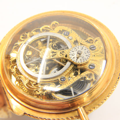 Antique 22ct Gold Verge Pocket Watch William Story London 1768 Skeletonized