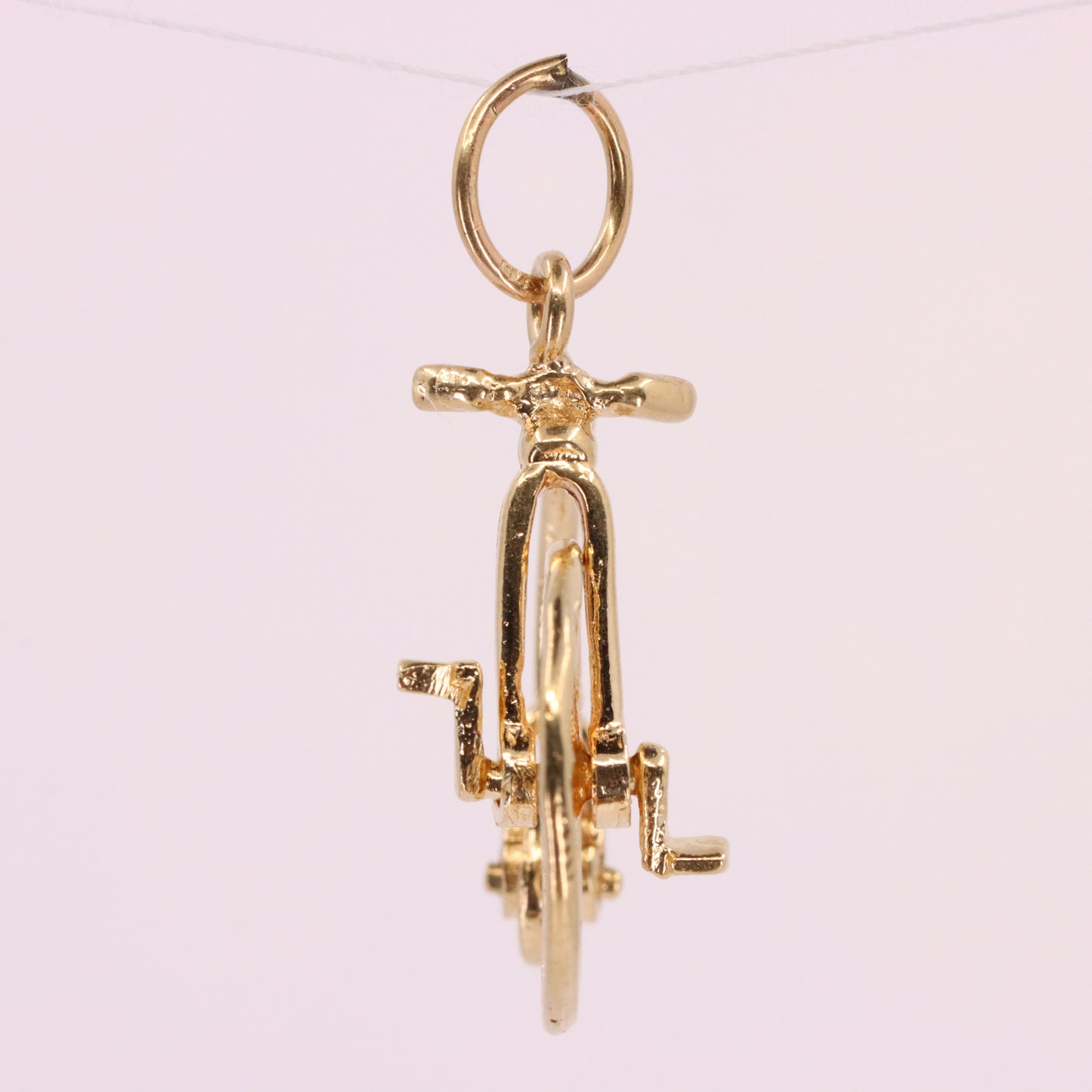 Vintage 9ct Hallmarked Gold Penny Farthing Bike Charm Pendant Spinning Wheels