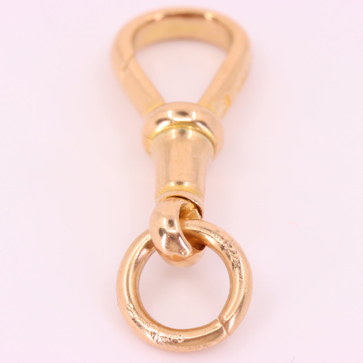 Large Antique 9ct Rose Gold Albert Dog Clip Clasp Charm Pendant Holder