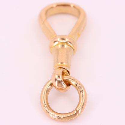 Large Antique 9ct Rose Gold Albert Dog Clip Clasp Charm Pendant Holder