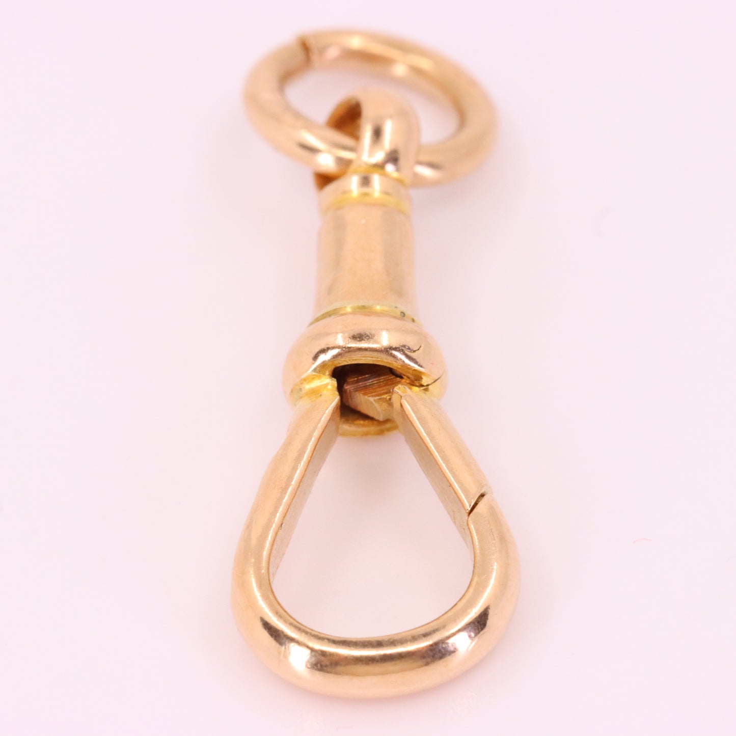 Large Antique 9ct Rose Gold Albert Dog Clip Clasp Charm Pendant Holder