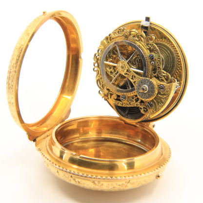 Antique 22ct Gold Verge Pocket Watch William Story London 1768 Skeletonized