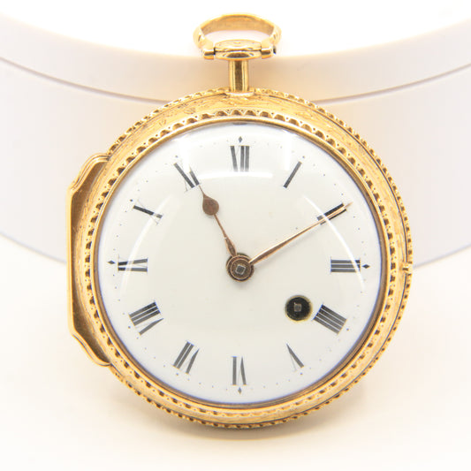 Antique 22ct Gold Verge Pocket Watch William Story London 1768 Skeletonized