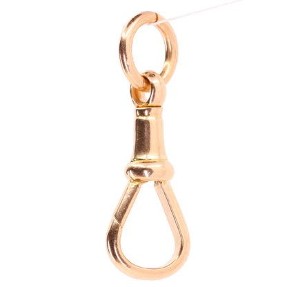 Large Antique 9ct Rose Gold Albert Dog Clip Clasp Charm Pendant Holder