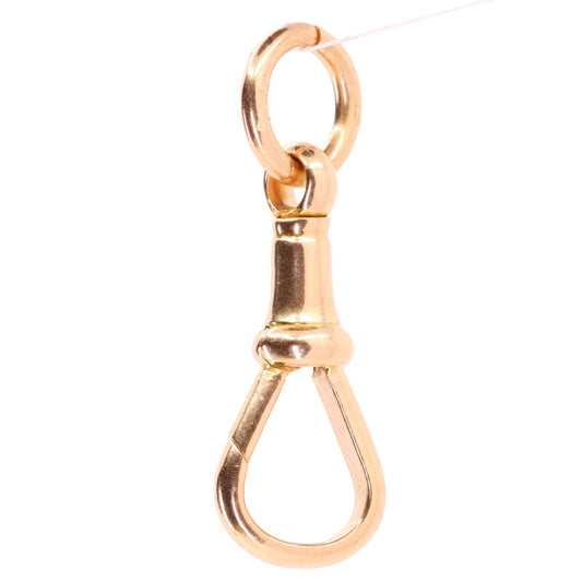 Large Antique 9ct Rose Gold Albert Dog Clip Clasp Charm Pendant Holder