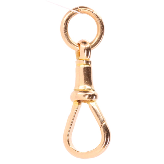 Large Antique 9ct Rose Gold Albert Dog Clip Clasp Charm Pendant Holder