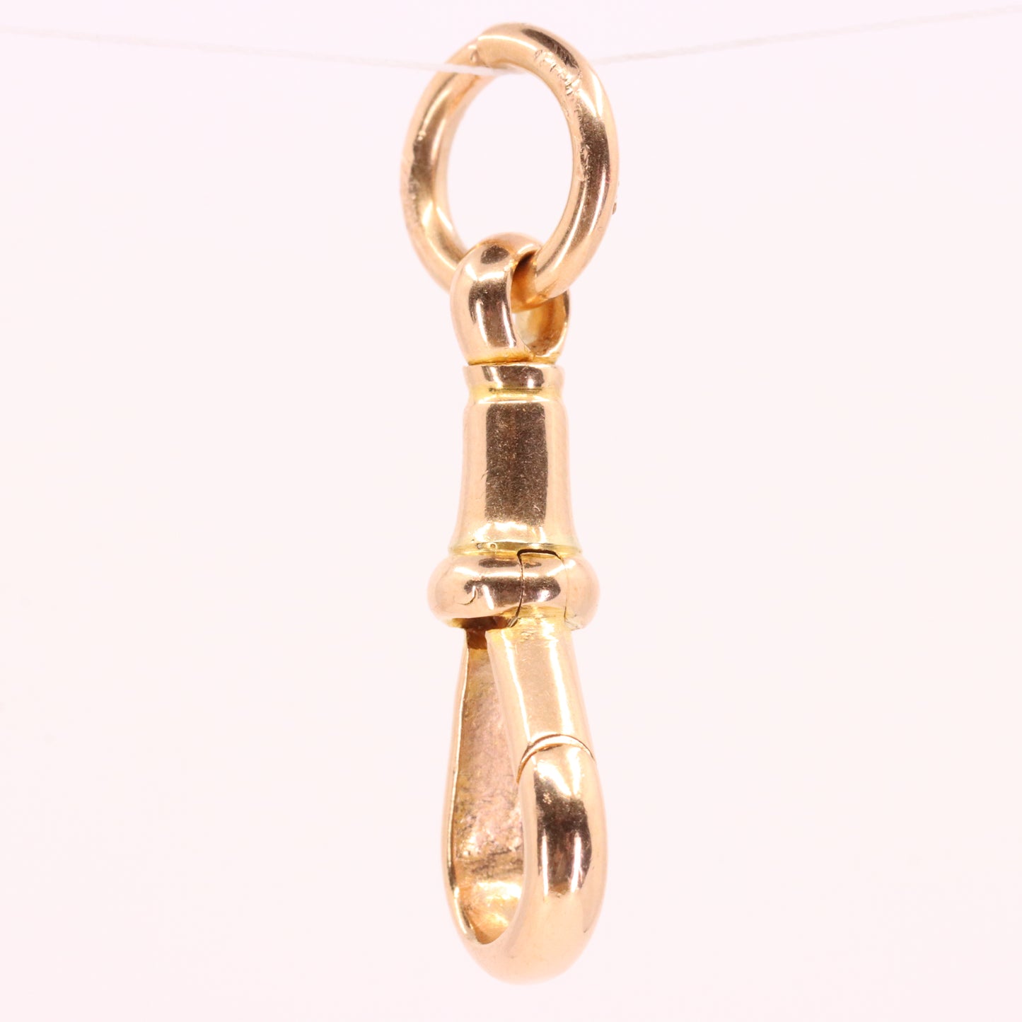 Large Antique 9ct Rose Gold Albert Dog Clip Clasp Charm Pendant Holder