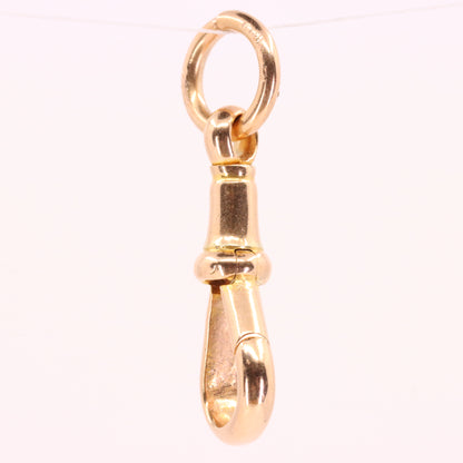 Large Antique 9ct Rose Gold Albert Dog Clip Clasp Charm Pendant Holder