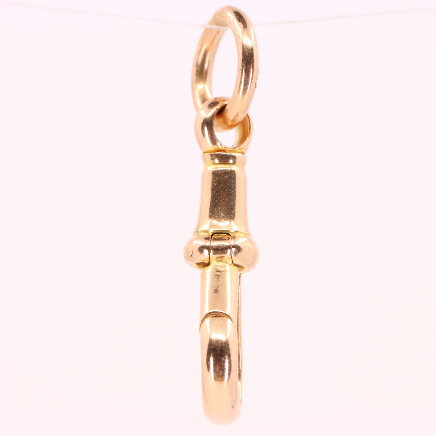 Large Antique 9ct Rose Gold Albert Dog Clip Clasp Charm Pendant Holder