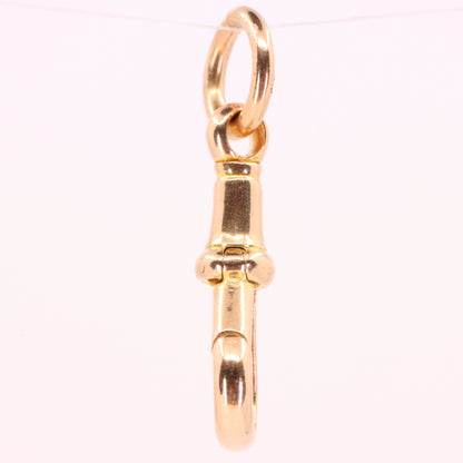 Large Antique 9ct Rose Gold Albert Dog Clip Clasp Charm Pendant Holder
