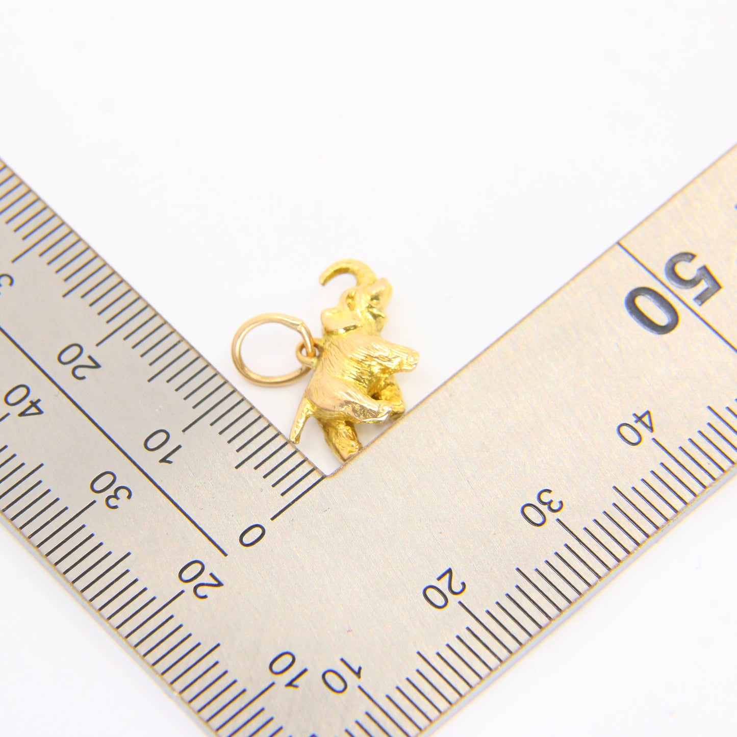 Vintage 9ct Gold Elephant Charm Pendant Trunk Up Yellow Gold