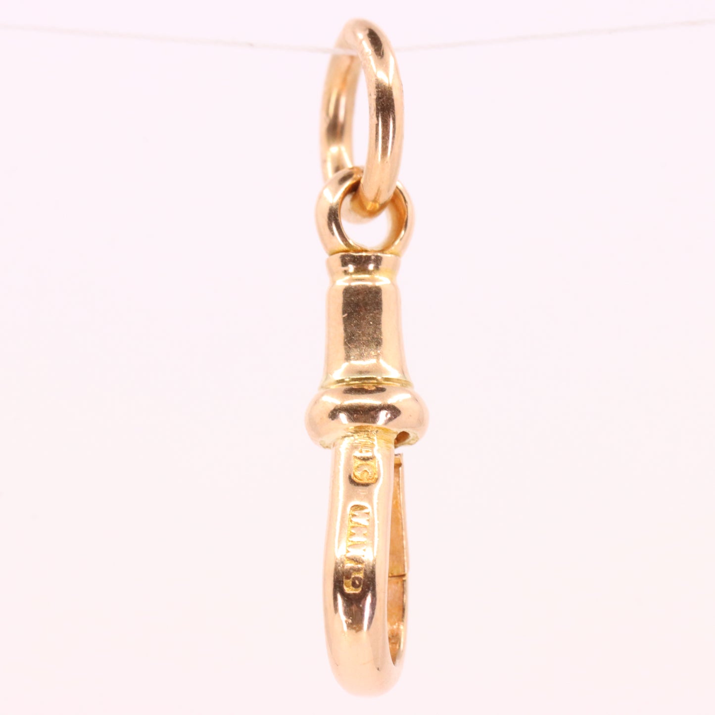 Large Antique 9ct Rose Gold Albert Dog Clip Clasp Charm Pendant Holder