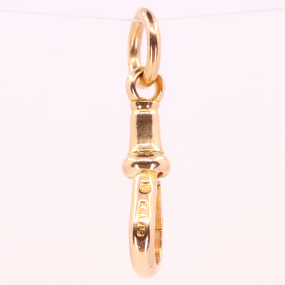 Large Antique 9ct Rose Gold Albert Dog Clip Clasp Charm Pendant Holder