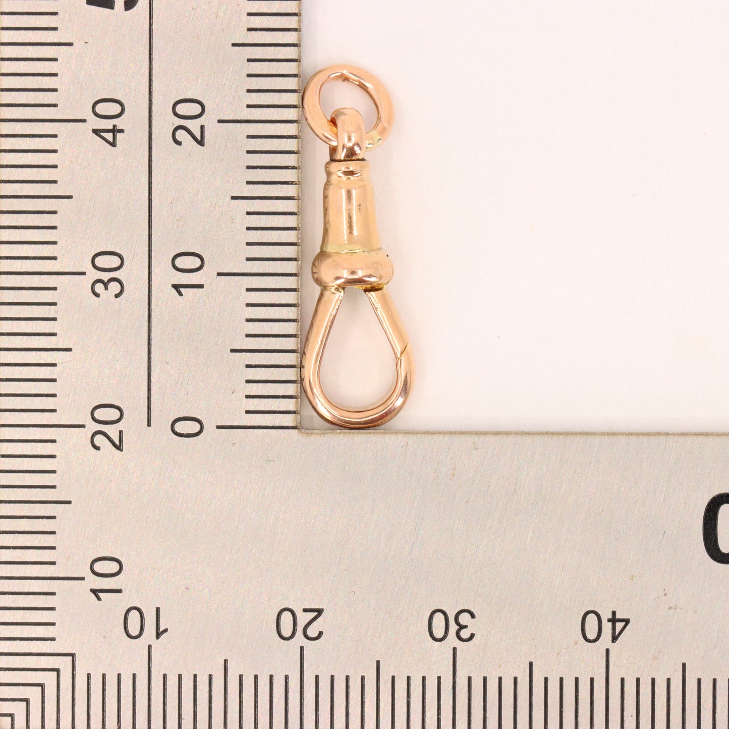 Antique 9ct Hallmarked Rose Gold Albert Dog Clip Clasp Charm Pendant Holder