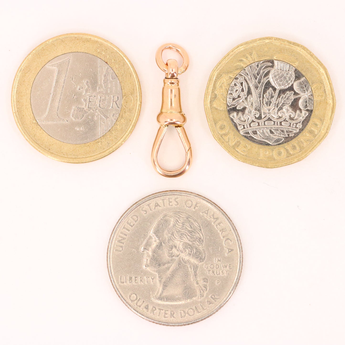 Antique 9ct Hallmarked Rose Gold Albert Dog Clip Clasp Charm Pendant Holder