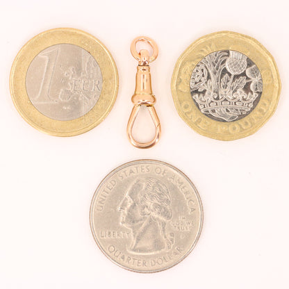 Antique 9ct Hallmarked Rose Gold Albert Dog Clip Clasp Charm Pendant Holder