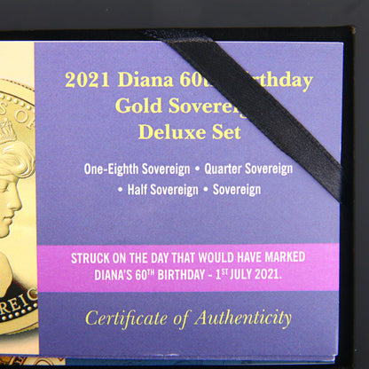 2021 Diana 60th Birthday Gold Sovereign DELUXE set Ltd Ed 164/199 Struck On Day