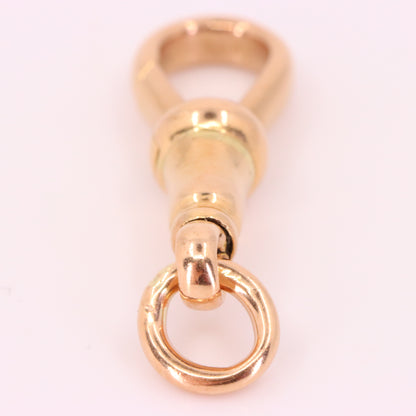 Antique 9ct Hallmarked Rose Gold Albert Dog Clip Clasp Charm Pendant Holder