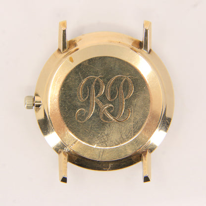 Vintage 9ct Gold Omega De Ville Wristwatch Date Feature Initialled Case Back