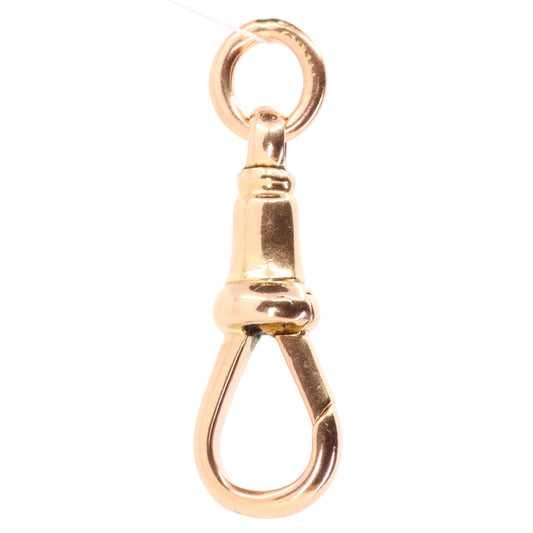 Antique 9ct Hallmarked Rose Gold Albert Dog Clip Clasp Charm Pendant Holder
