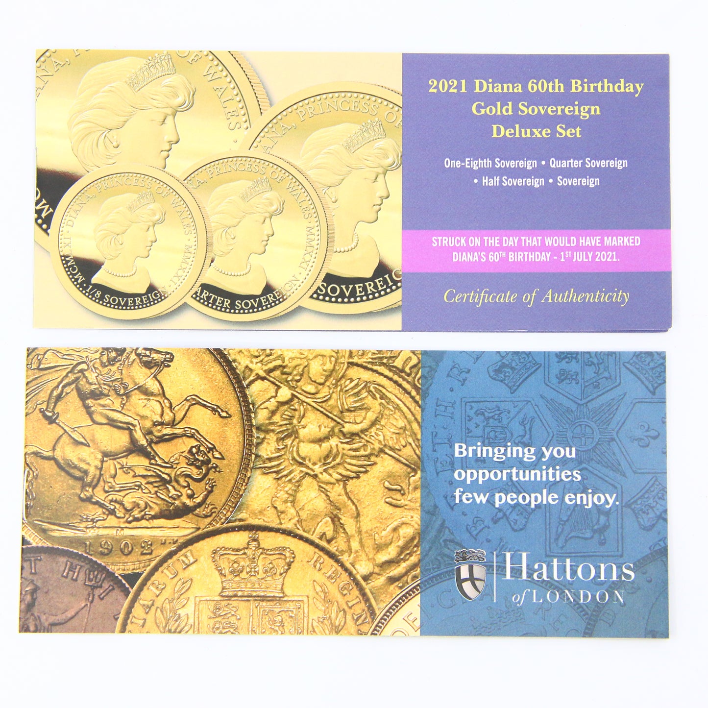 2021 Diana 60th Birthday Gold Sovereign DELUXE set Ltd Ed 164/199 Struck On Day