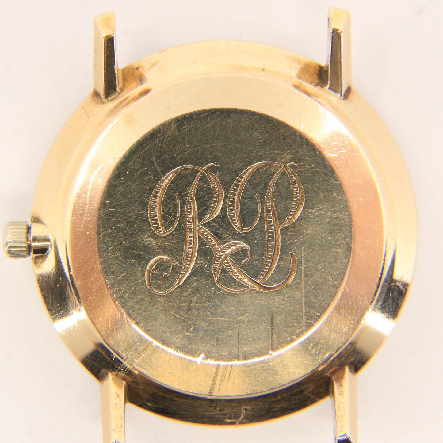 Vintage 9ct Gold Omega De Ville Wristwatch Date Feature Initialled Case Back