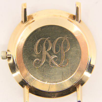 Vintage 9ct Gold Omega De Ville Wristwatch Date Feature Initialled Case Back