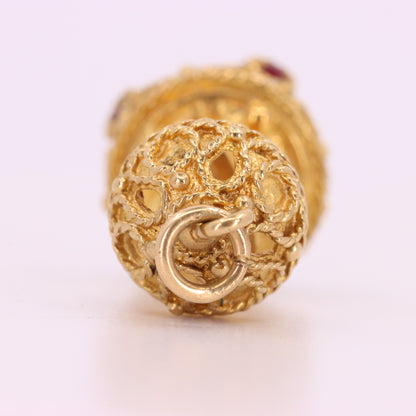 Vintage 9ct Hallmarked Gold Mantel Clock Charm Pendant Miniature Collectable Gift